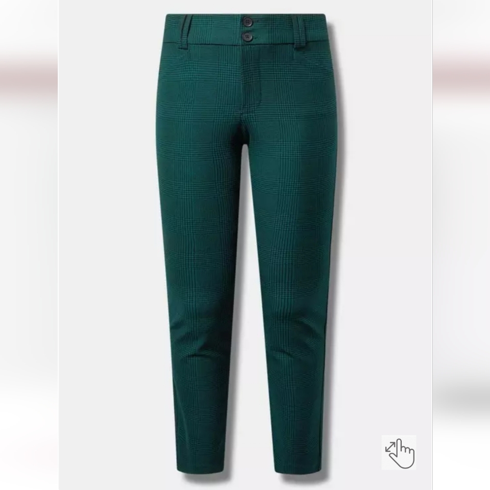 Trouser Straight Ponte Plaid Pants